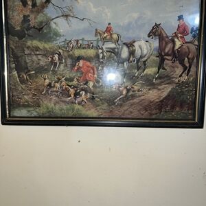 Framed Equestrian Hunting Artwork